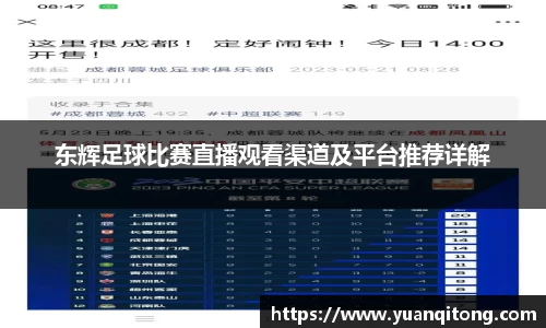 东辉足球比赛直播观看渠道及平台推荐详解